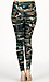 Camo Leggings with Faux Leather Detail Thumb 3