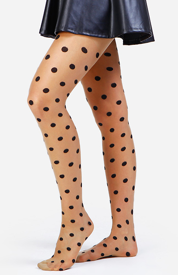 Polka Dot Stockings in Nude | DAILYLOOK