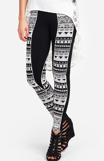 Parallel Aztec Print Leggings Slide 1