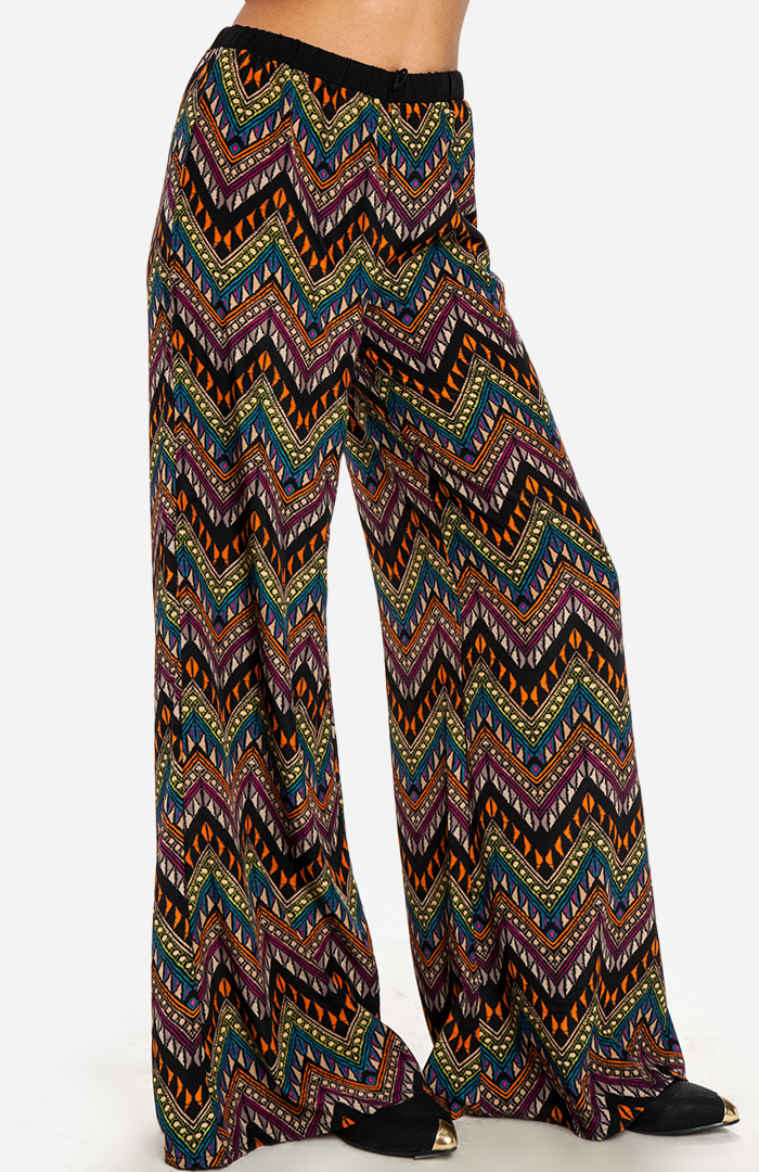 Aztec Zigzag Pants in Floral Multi | DAILYLOOK