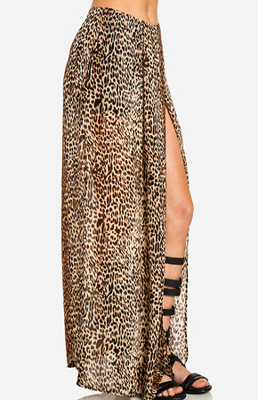 Sheer Leopard Maxi Skirt