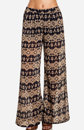 Sheer Tribal Wide Leg Pants Slide 1