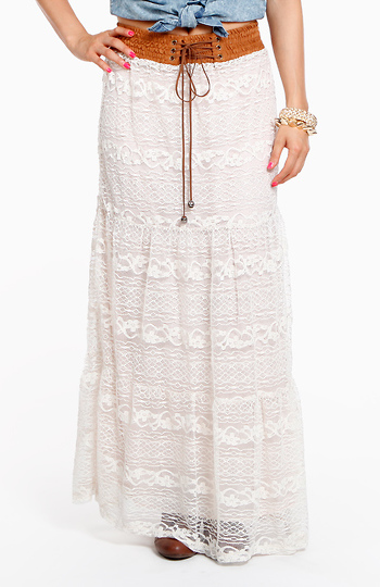 Western Lace Maxi Skirt Slide 1