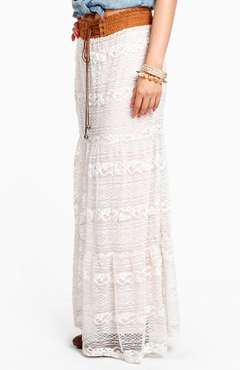 Western Lace Maxi Skirt by Cecico