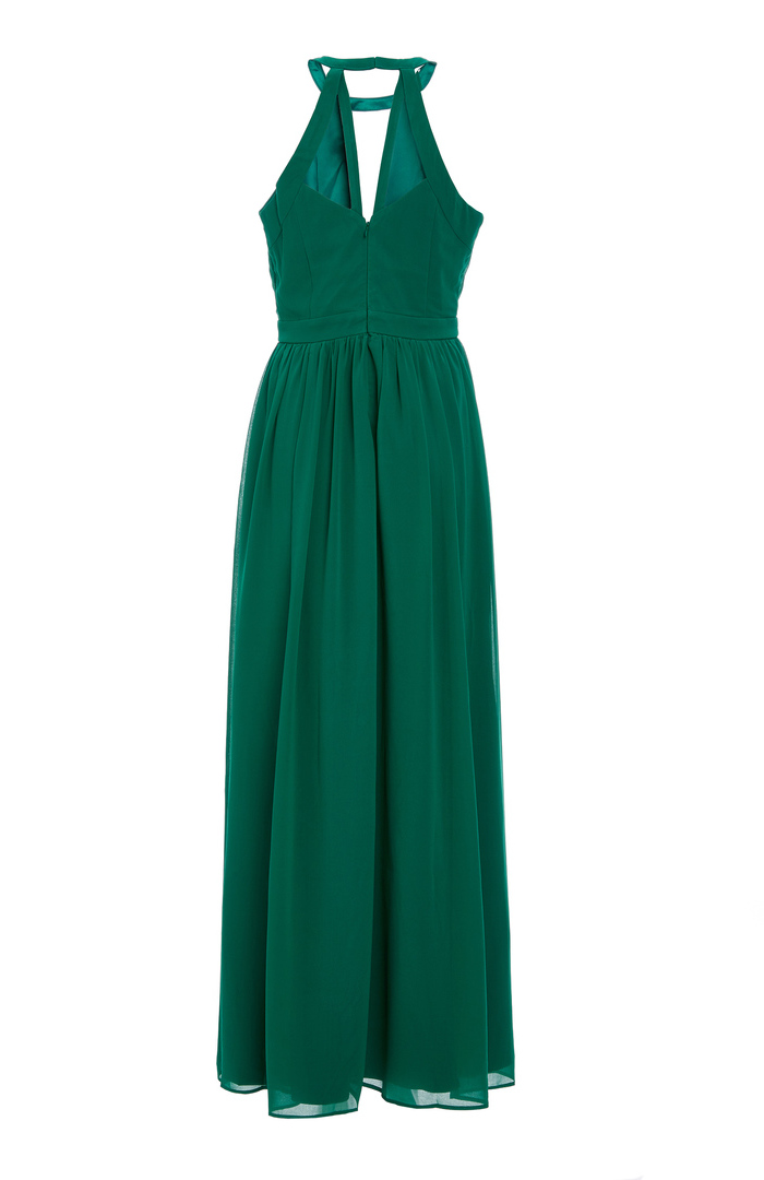 Adelyn Rae Halter Neck Chiffon Maxi Dress in Green | DAILYLOOK