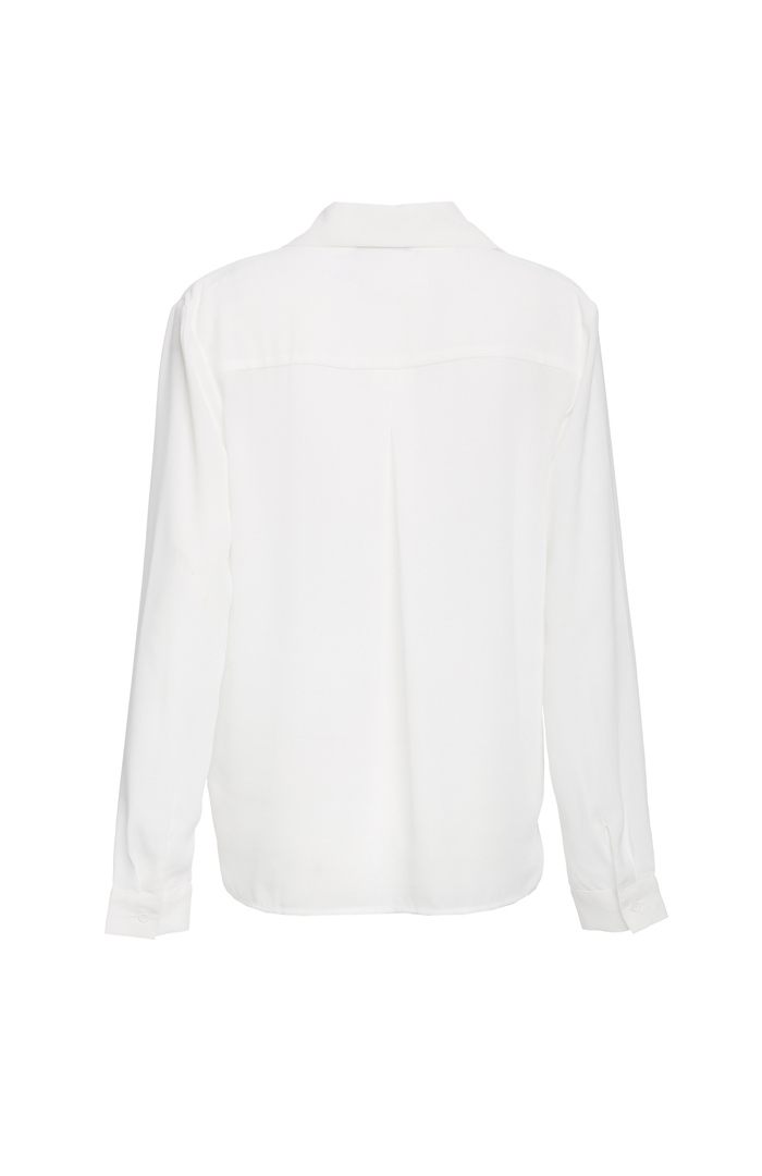 Olivia Grey Vestiary Infinity Blouse in Ivory | DAILYLOOK