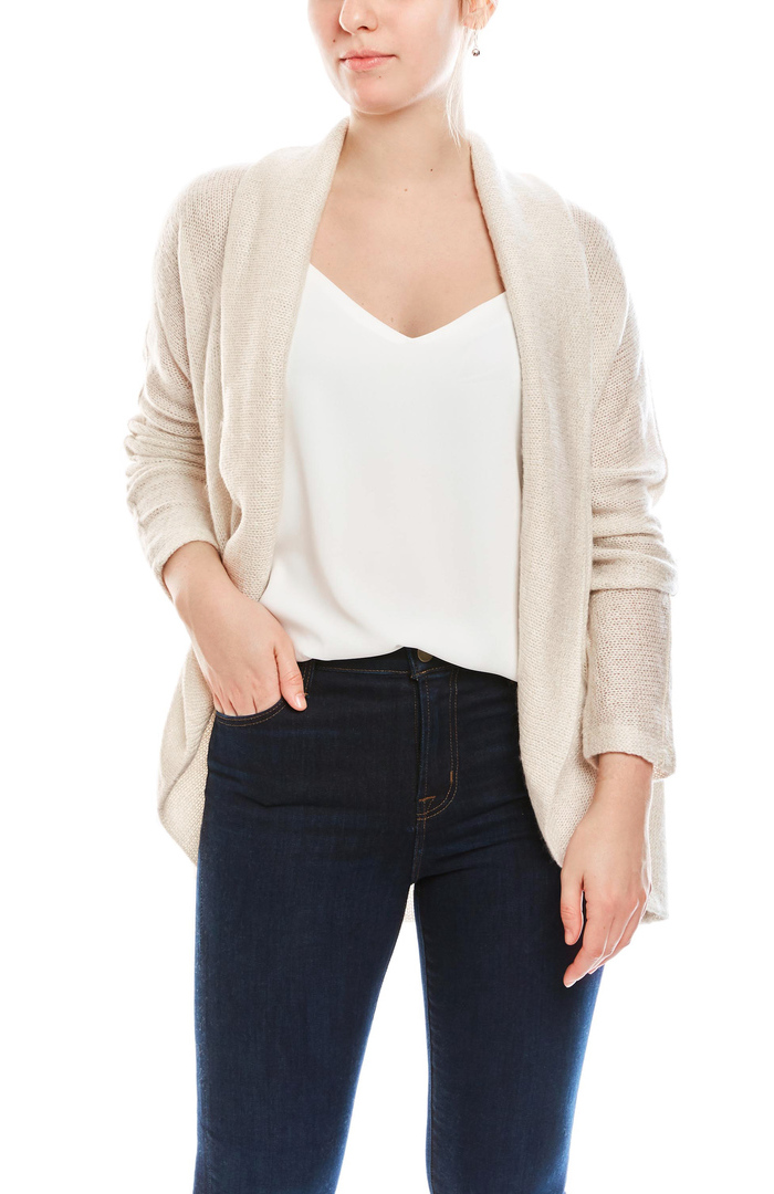 Lightweight Shimmer Cocoon Cardigan in Off-White | DAILYLOOK