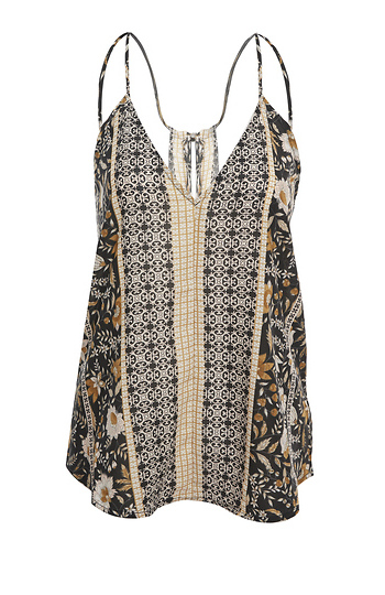 Printed Strappy Tie Back Swing Top Slide 1