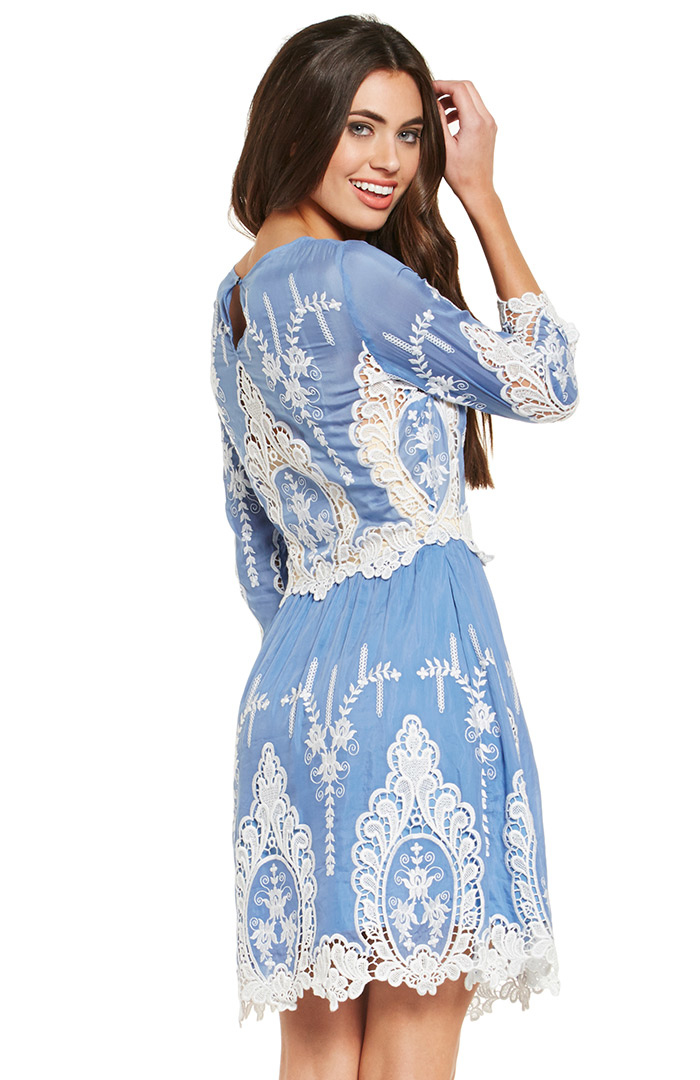 Dolce Vita Silk Valentina Dress in Light Blue | DAILYLOOK