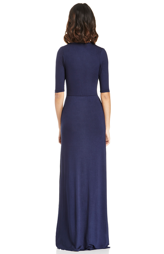 Dailylook Tie Bodice Jersey Maxi Dress In Navy Dailylook 7304