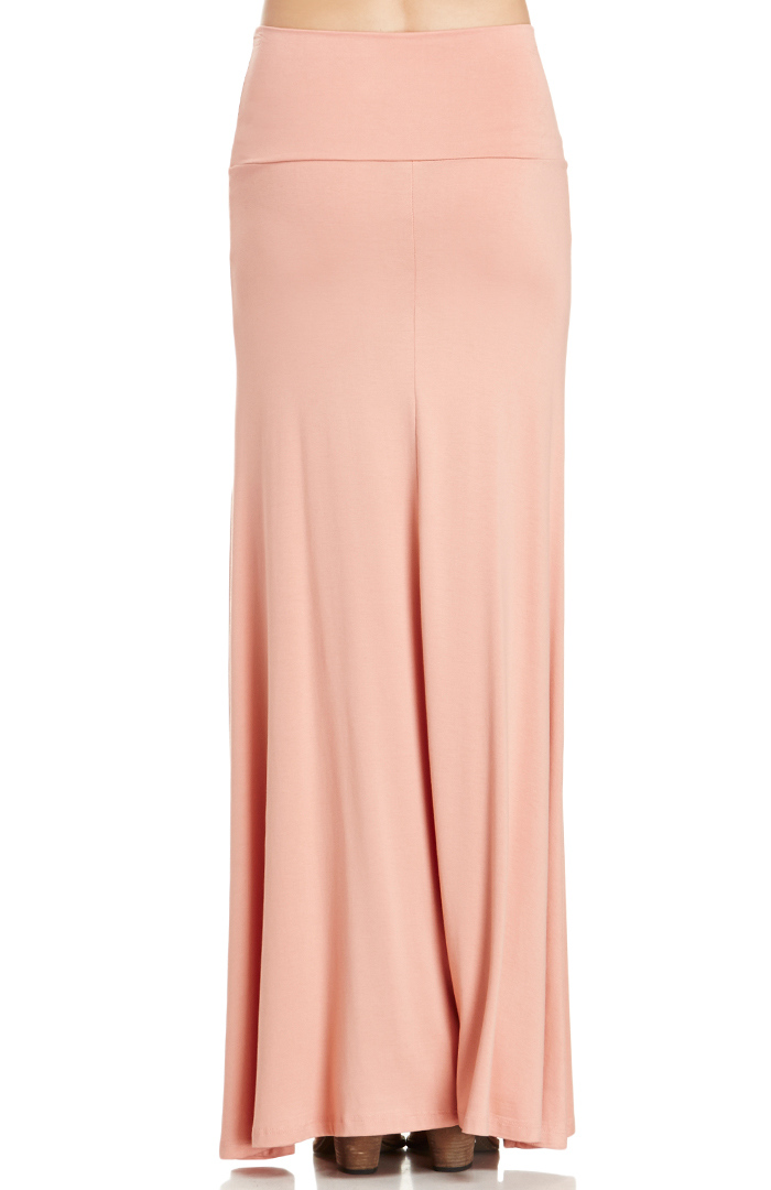 Jersey Knit Maxi Skirt In Dusty Pink DAILYLOOK