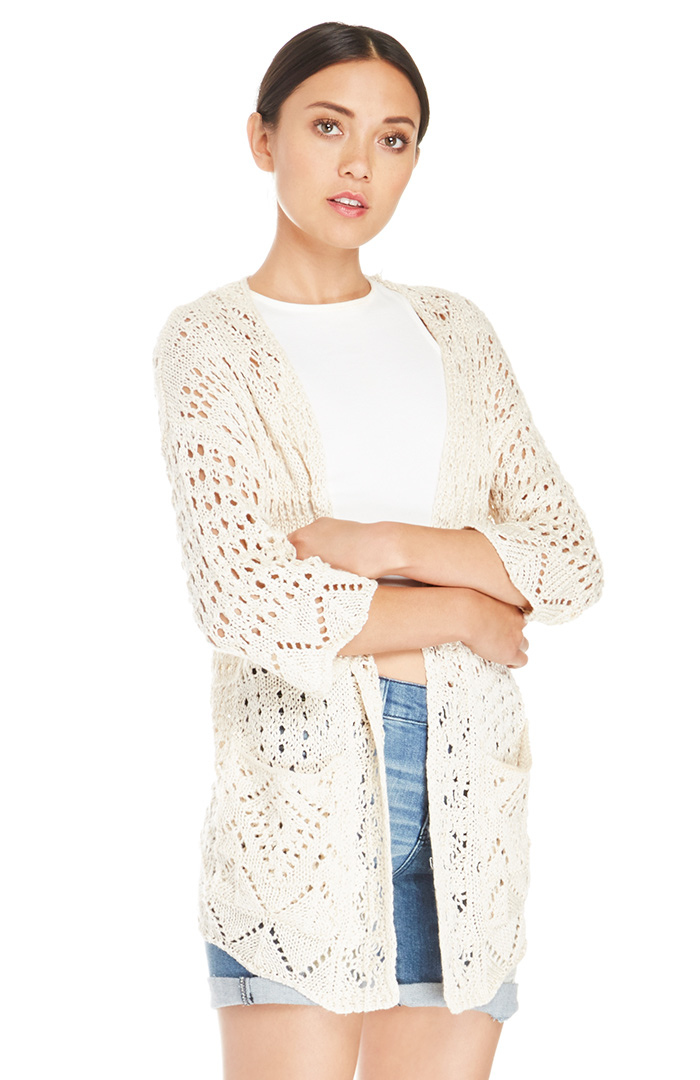 Classic Crochet Cardigan in Beige DAILYLOOK