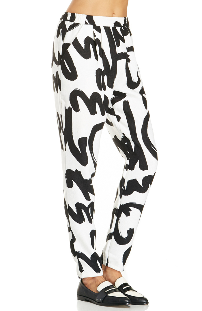 Tailored Graffiti Trouser in Black/White | DAILYLOOK