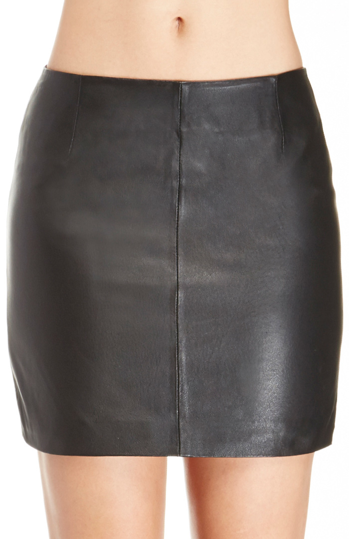 BB Dakota Eloy Leather Skirt in Black | DAILYLOOK
