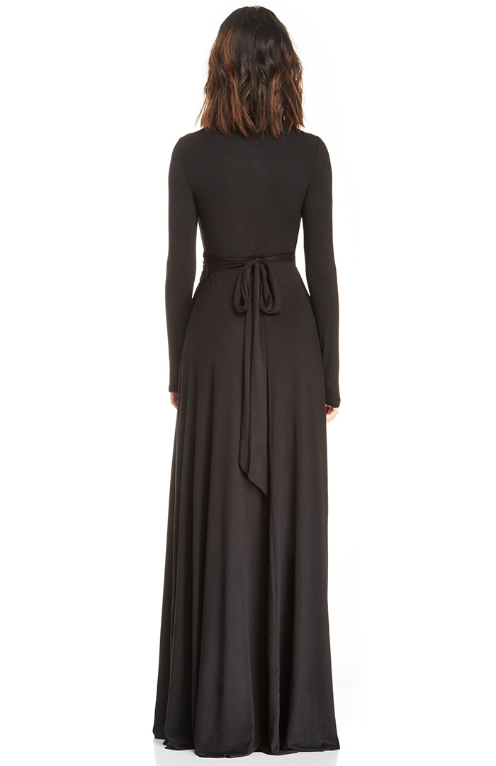 Rachel Pally Modal Harlow Wrap Dress in Black | DAILYLOOK