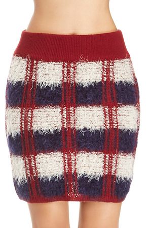 Joa red 2025 plaid skirt