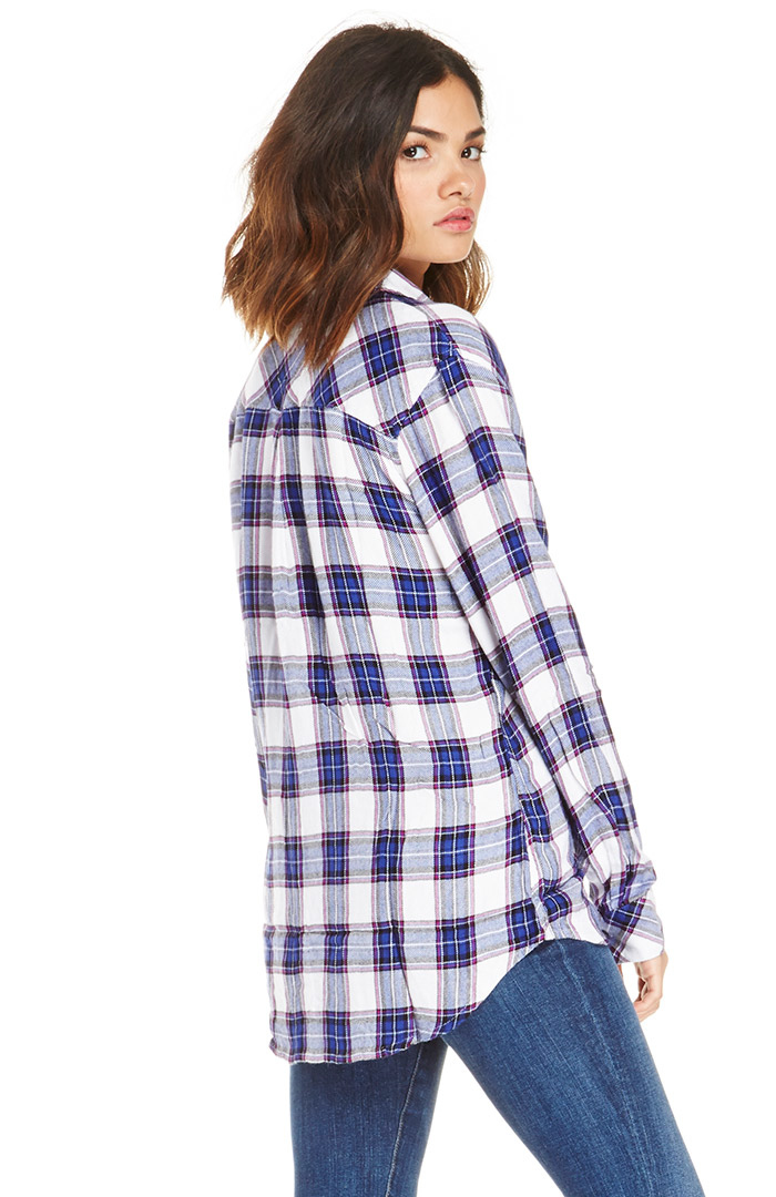 Rails Hunter Button Down Plaid Shirt in Purple | DAILYLOOK