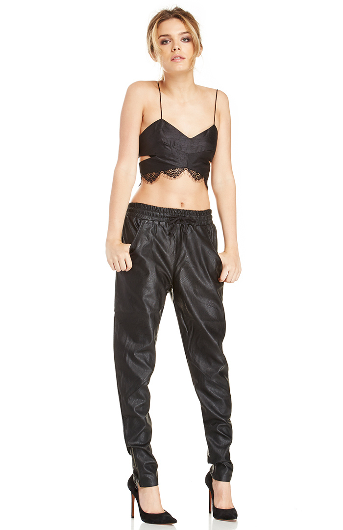 vegan leather jogger pants