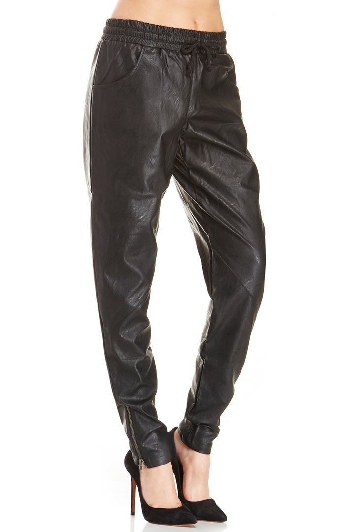 vegan leather jogger pants