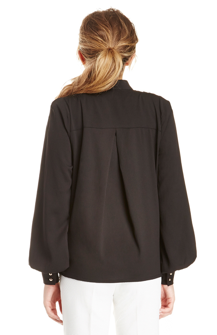 Mlm Chiffon Shoulder Blouse In Black Dailylook