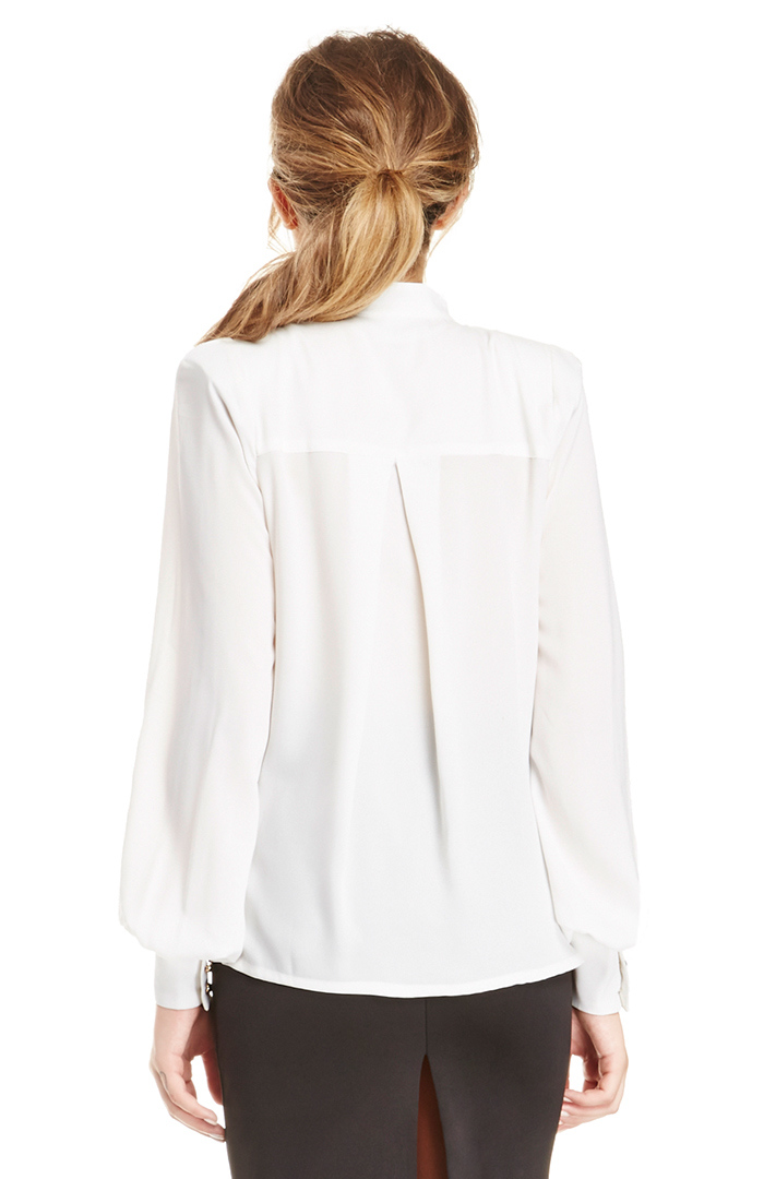 MLM Chiffon Shoulder Blouse in Ivory | DAILYLOOK