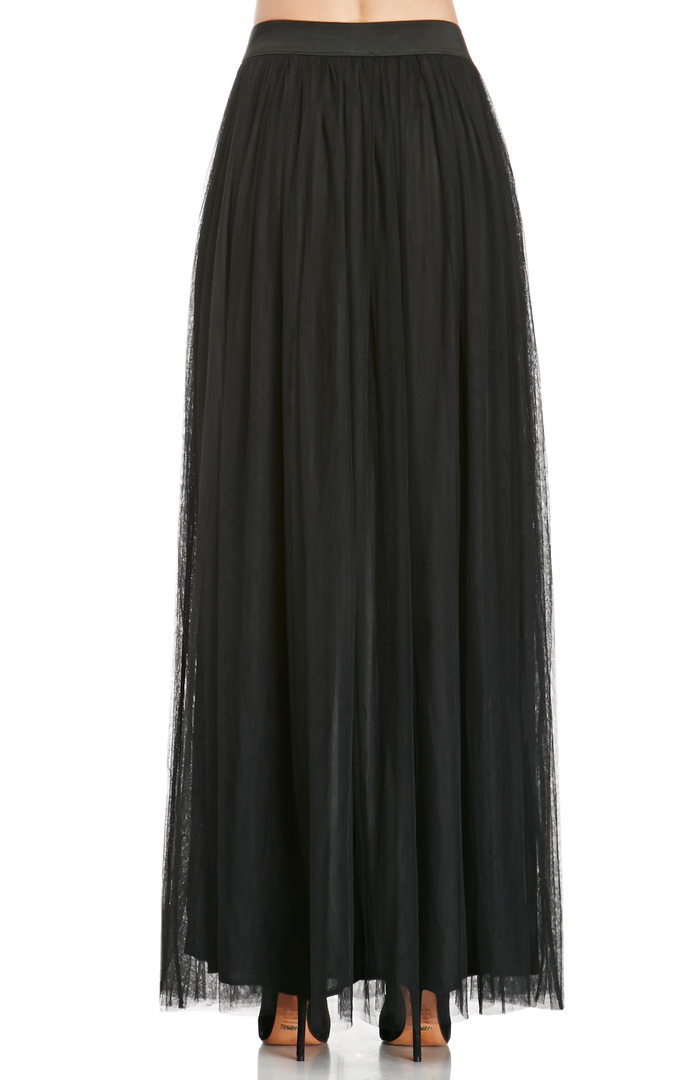 Tulle Maxi Skirt in Black | DAILYLOOK