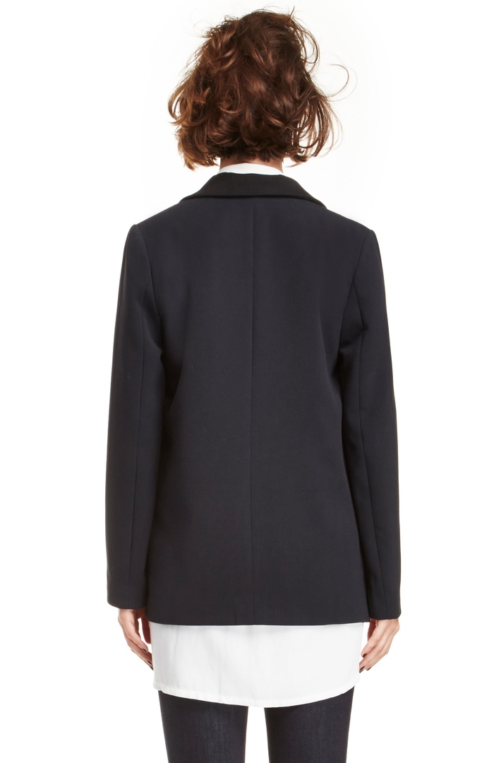 Blaque Label Two Tone Winter Blazer in Navy | DAILYLOOK