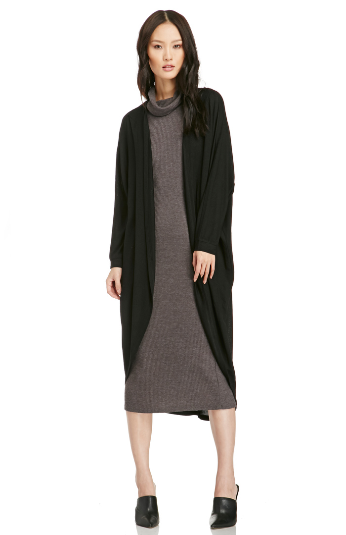 Classic Long Knit Cardigan in Black DAILYLOOK