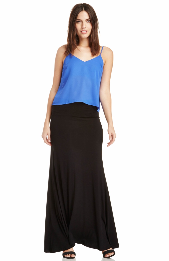 black maxi skirt with 2 slits