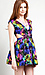 Colorful Leaf Cutout Dress Thumb 2