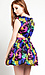 Colorful Leaf Cutout Dress Thumb 3