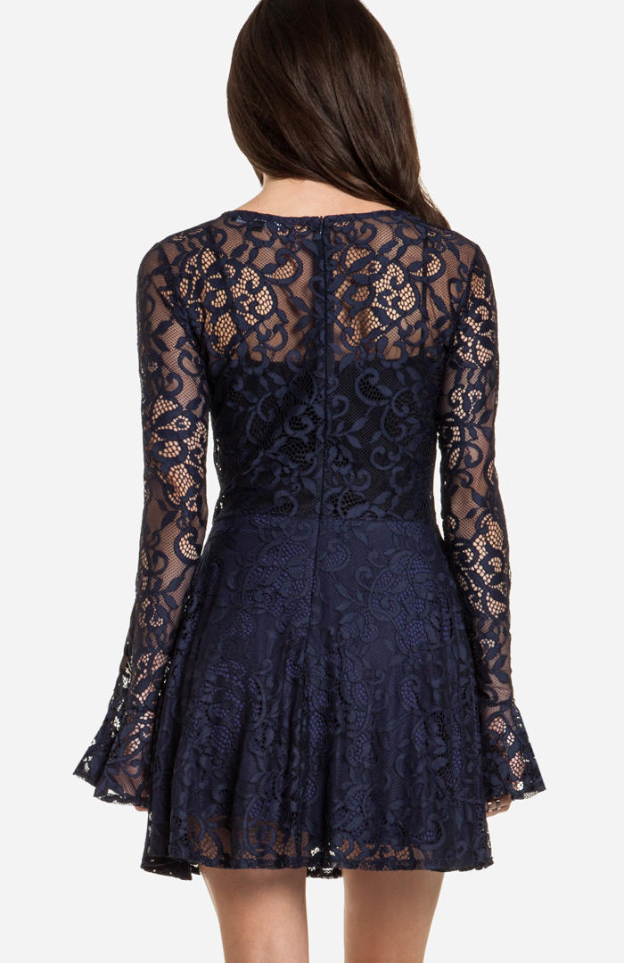 For Love & Lemons Curtsey Dress in Navy | DAILYLOOK