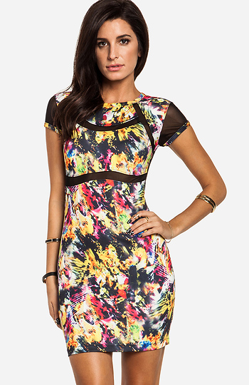 Color Crash Bodycon Dress Slide 1