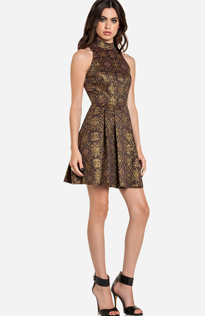 BB Dakota Barker Dress in Gold | DAILYLOOK