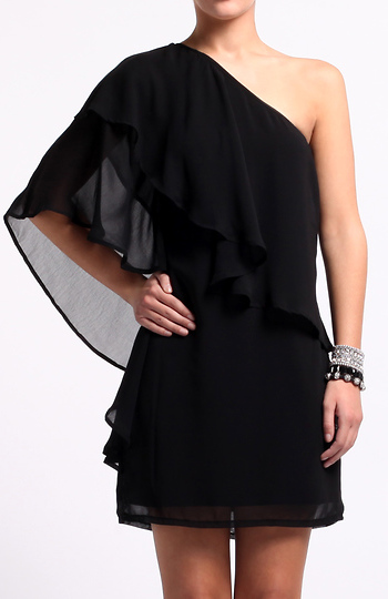 Chiffon One Shoulder Dress Slide 1