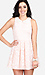 Sleeveless Pleated Rhinestone and Pearl Collar Dress Thumb 1