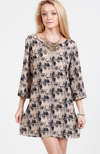 Scribble Print Tunic Dress Slide 1