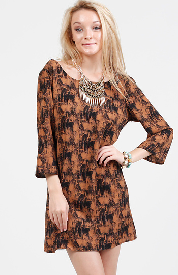 Scribble Print Tunic Dress Slide 1