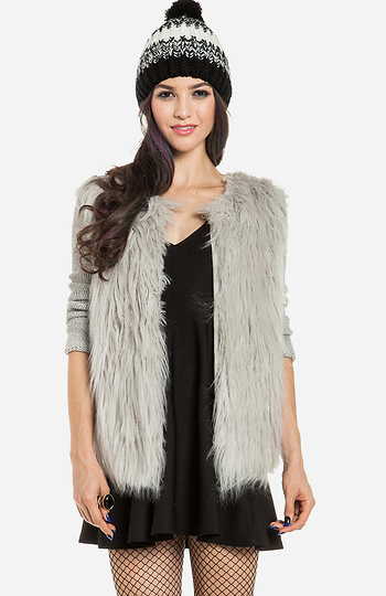 Faux Fur Front Cardigan Slide 1