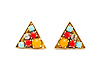 Sandy Hyun Crystal Triangle Earrings