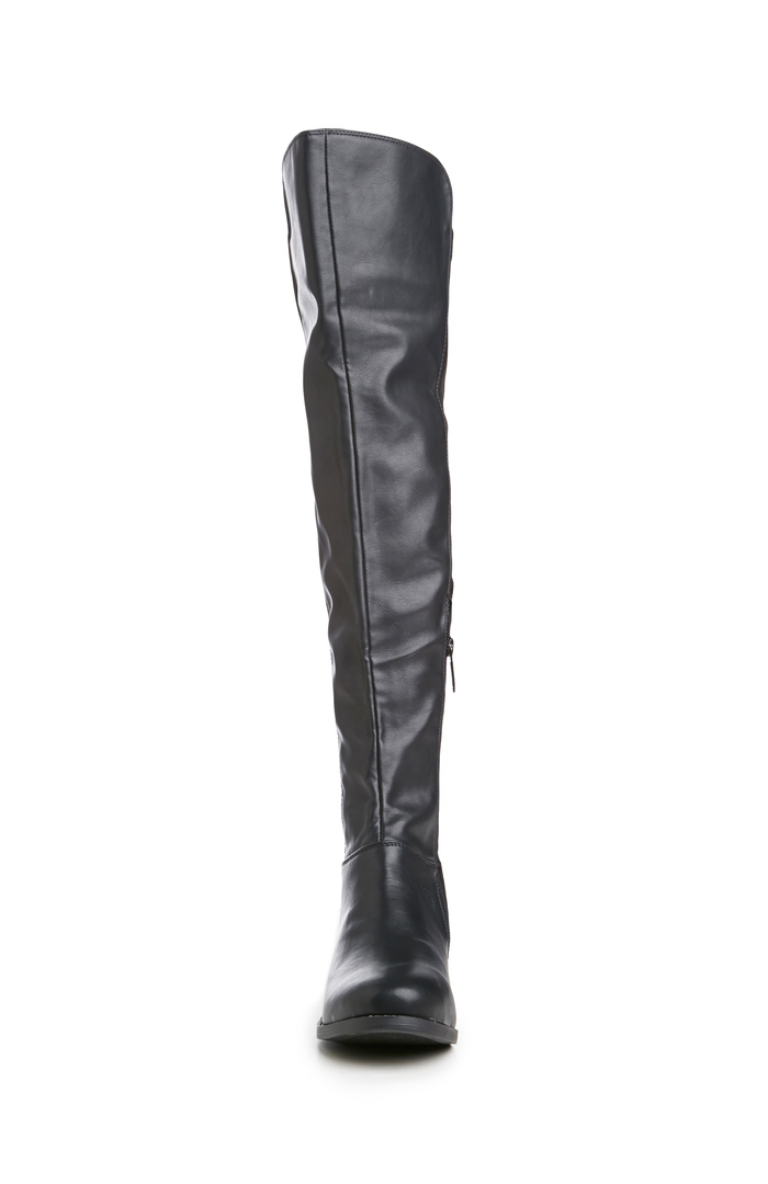 vegan black knee high boots