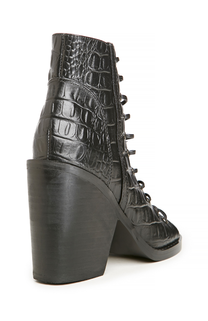 Finders Keepers Hitched Lace Up Booties in Black | DAILYLOOK