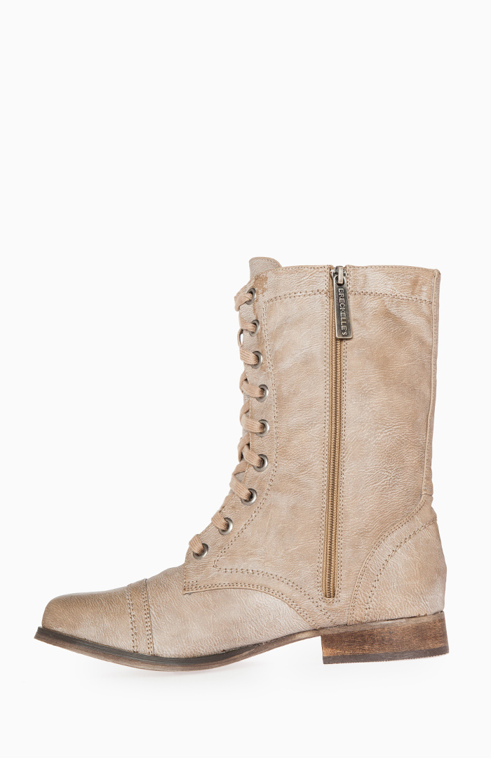 Whitewashed Combat Boots in Tan | DAILYLOOK