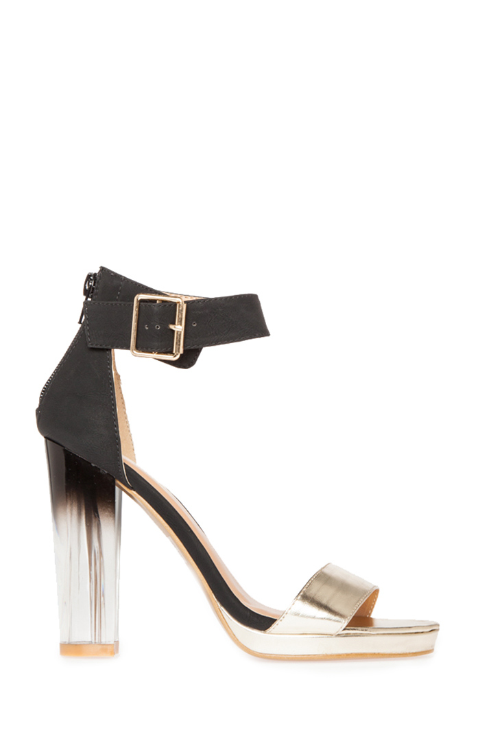 Modern Sandal Heels in Black Multi | DAILYLOOK