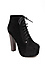 Velvet Lace Up Platform Booties Thumb 2