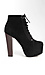 Velvet Lace Up Platform Booties Thumb 1