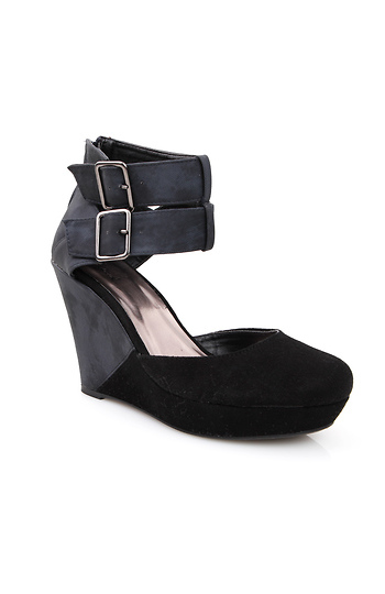 Ankle Buckle Strap Wedges Slide 1