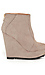 Taupe Wedge Booties Thumb 2