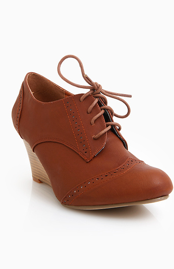 Wingtip Oxford Wedges Slide 1