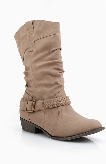 Braided Strap Slouch Boots Slide 1